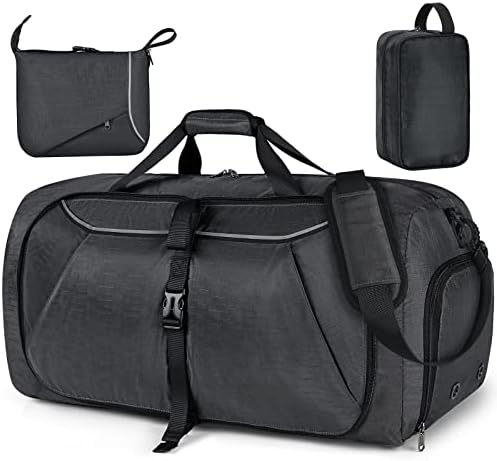 80L Waterproof Gym Duffle Bag with Shoe Compartment for Men Women Travel